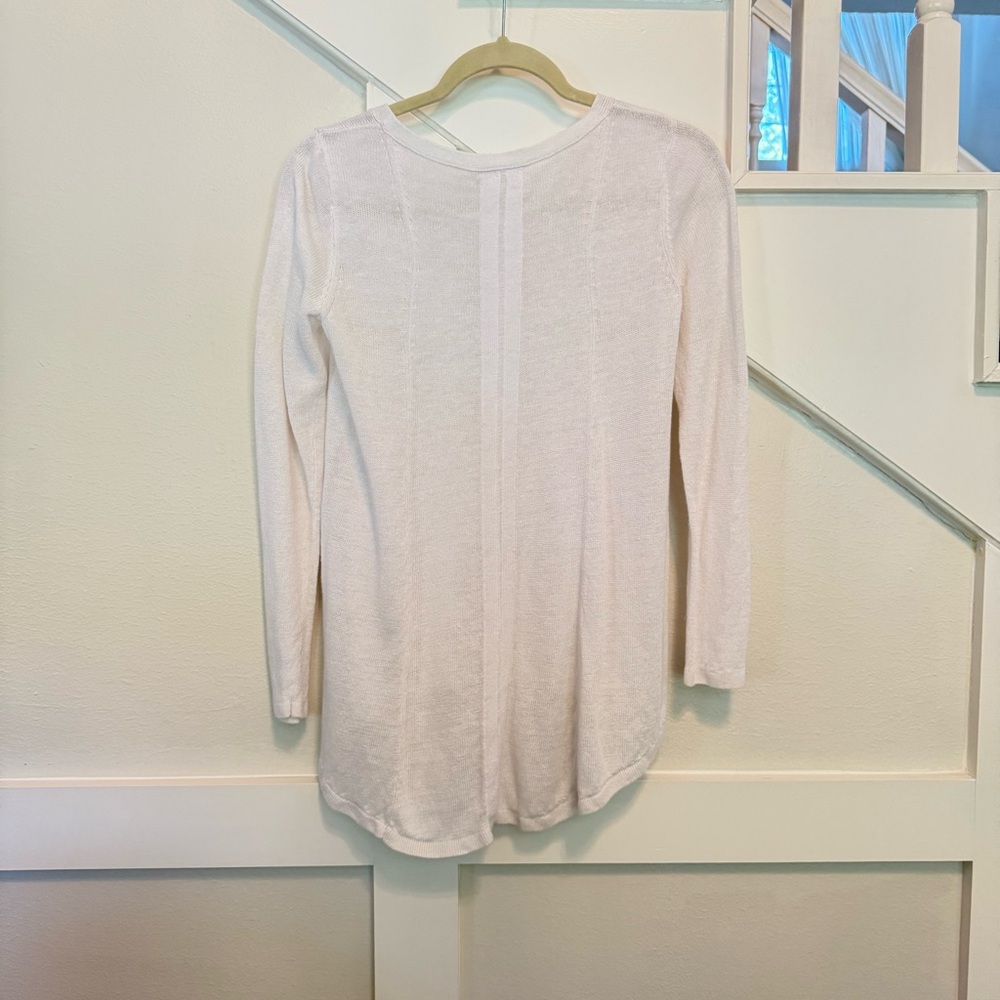 Eileen Fisher 100% Organic Linen White Long Sleeves Top size XS/TP - Picture 5 of 8